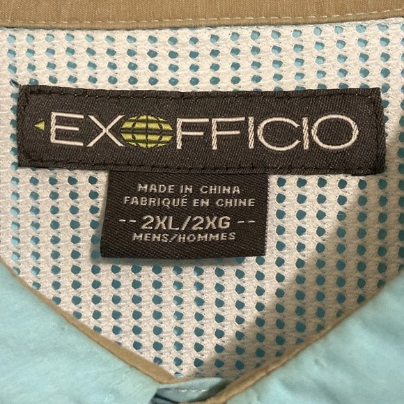 ExOfficio Men's Blue Outdoor Hiking Fishing Long Sleeve Snap Up Shirt Size 2XL - Picture 5 of 10